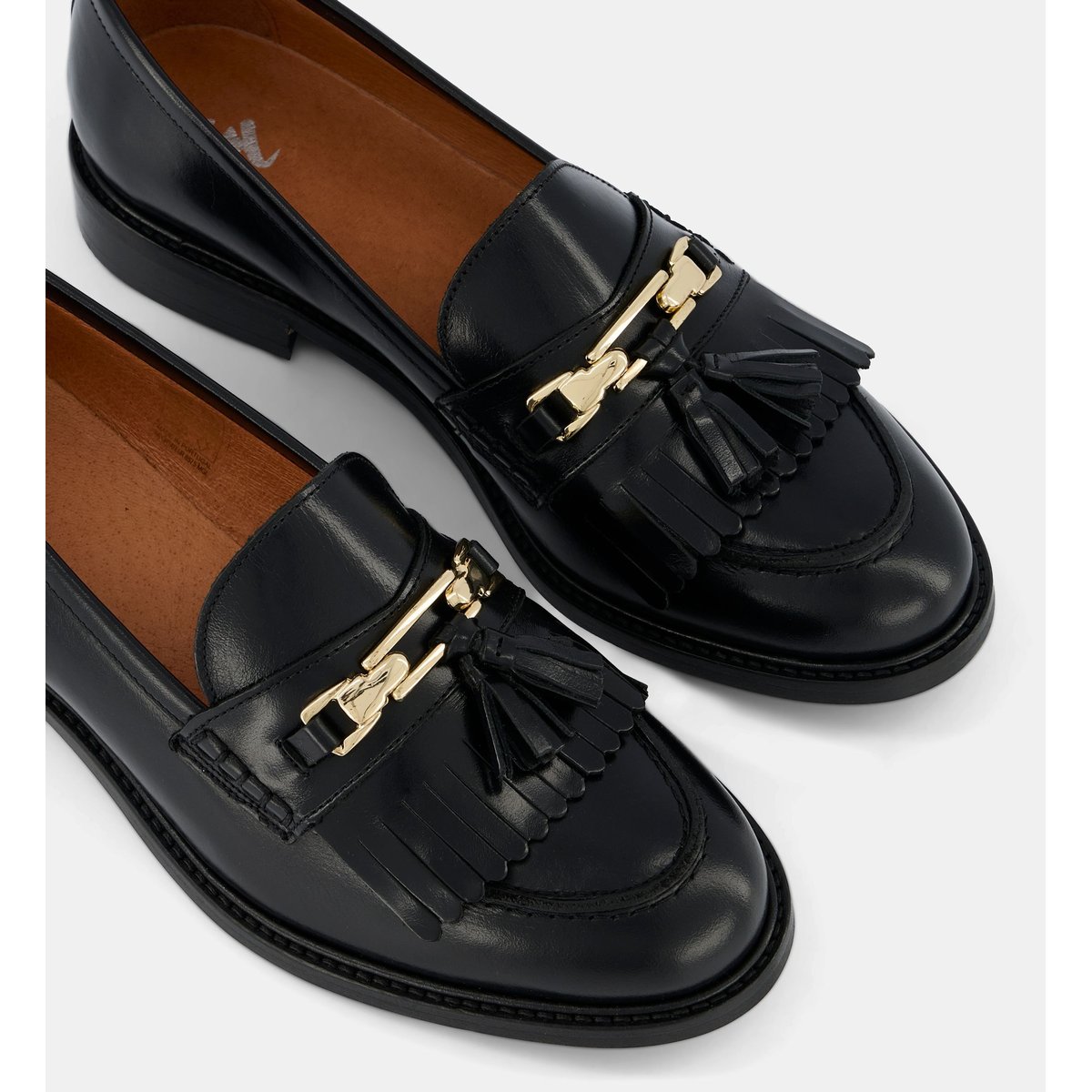 Mocassins à pampilles clothilde cuir noir, GALERIES LAFAYETTE