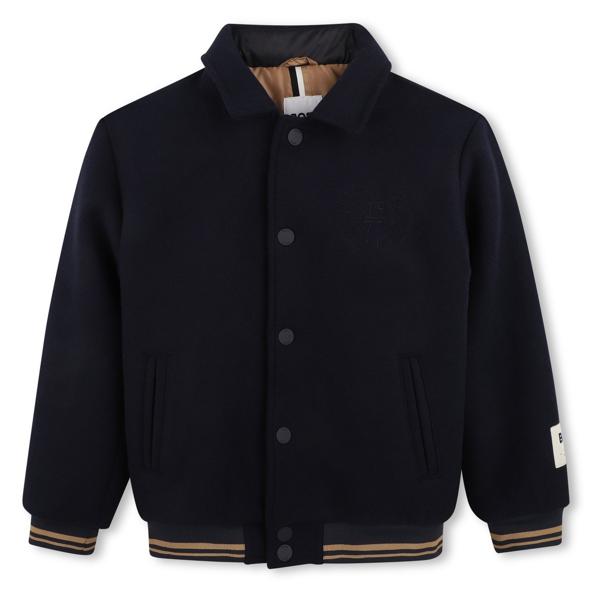 Blouson en lainage bleu cargo, BOSS KIDSWEAR