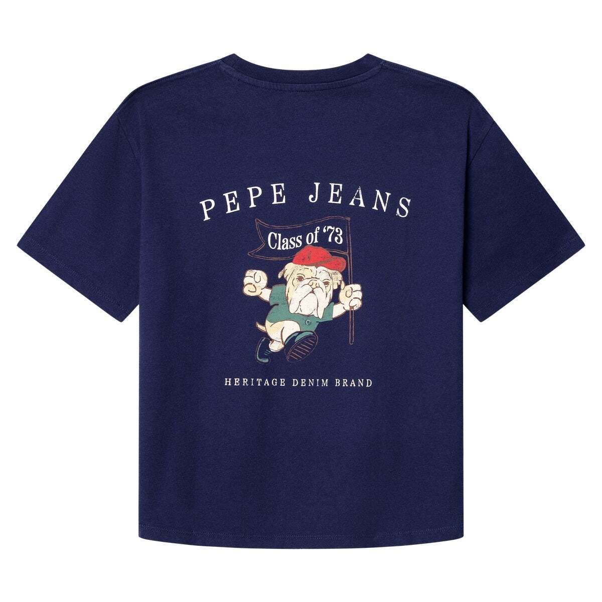 T-Shirt À Coupe Décontractée Avec Imprimé Au Dos marine, PEPE JEANS