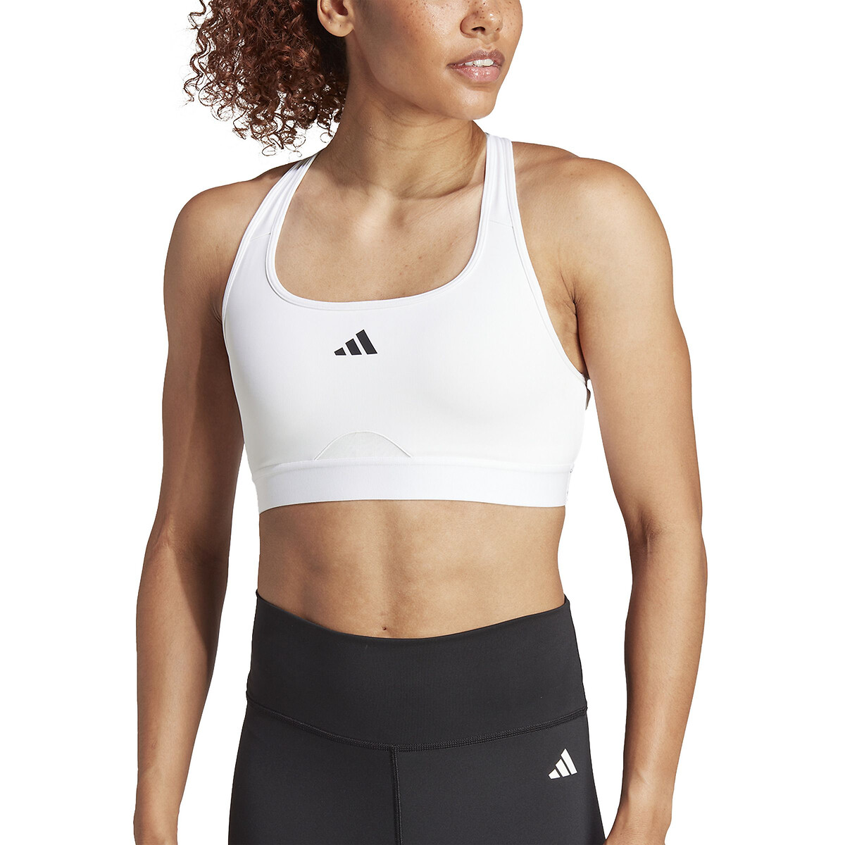 Brassière de sport, maintien moyen blanc, adidas Performance