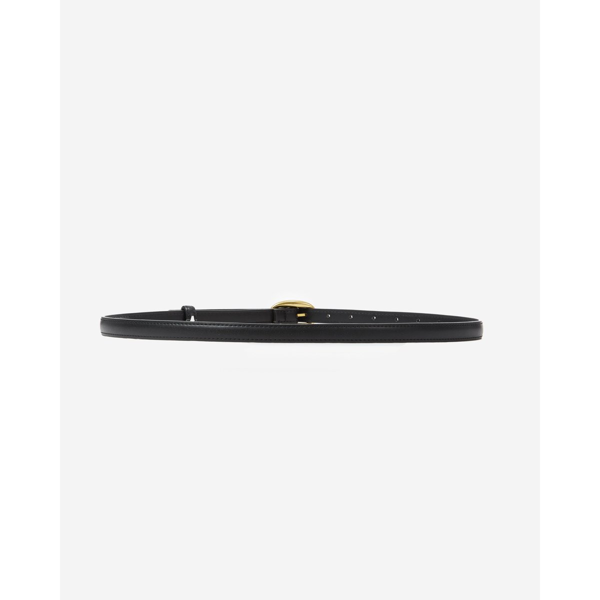 Ceinture fine en similicuir chocolat Abel noir, GRACE & MILA