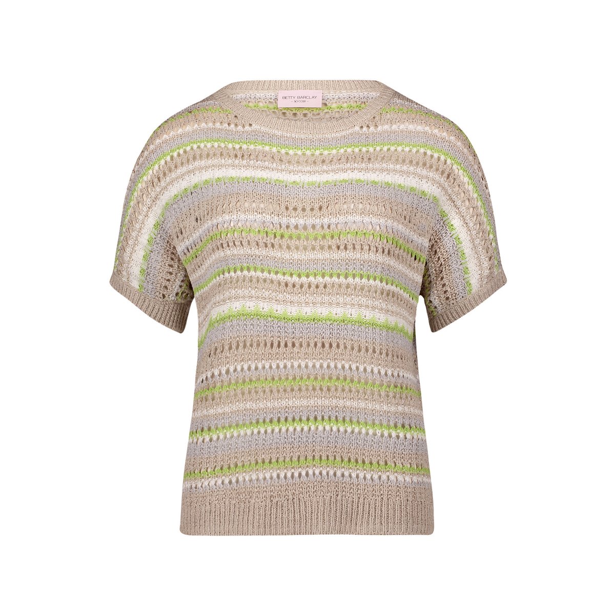 Pull-over en maille ajourée à encolure bateau patch beige/cream, BETTY BARCLAY