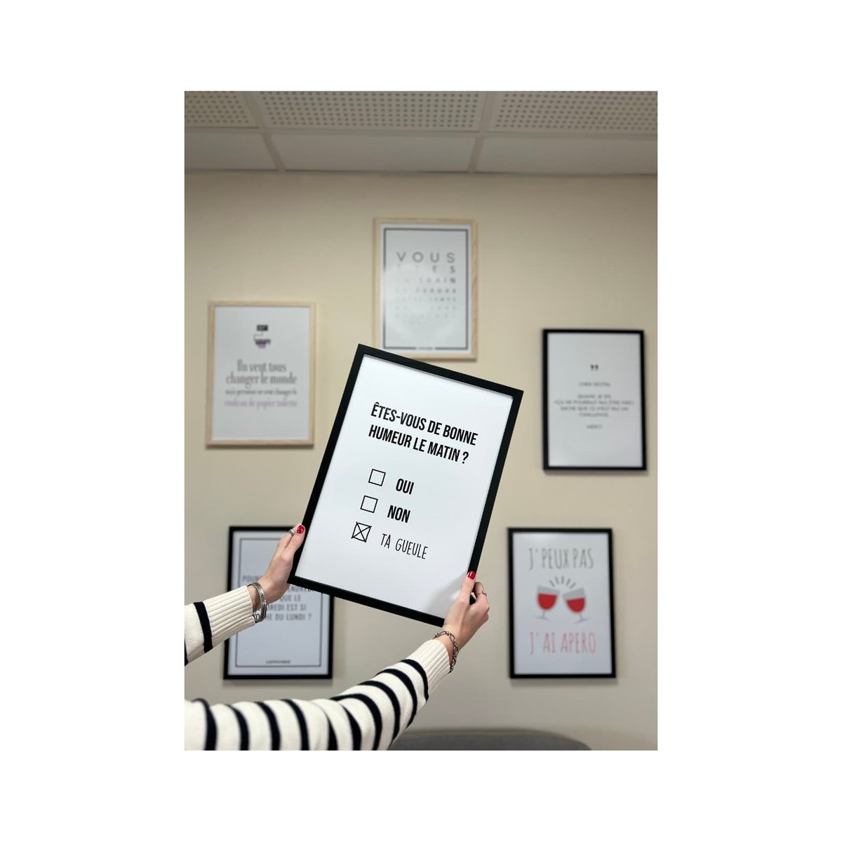 Affiche 'Êtes-vous de bonne humeur le matin ?' blanc, L'AFFICHERIE