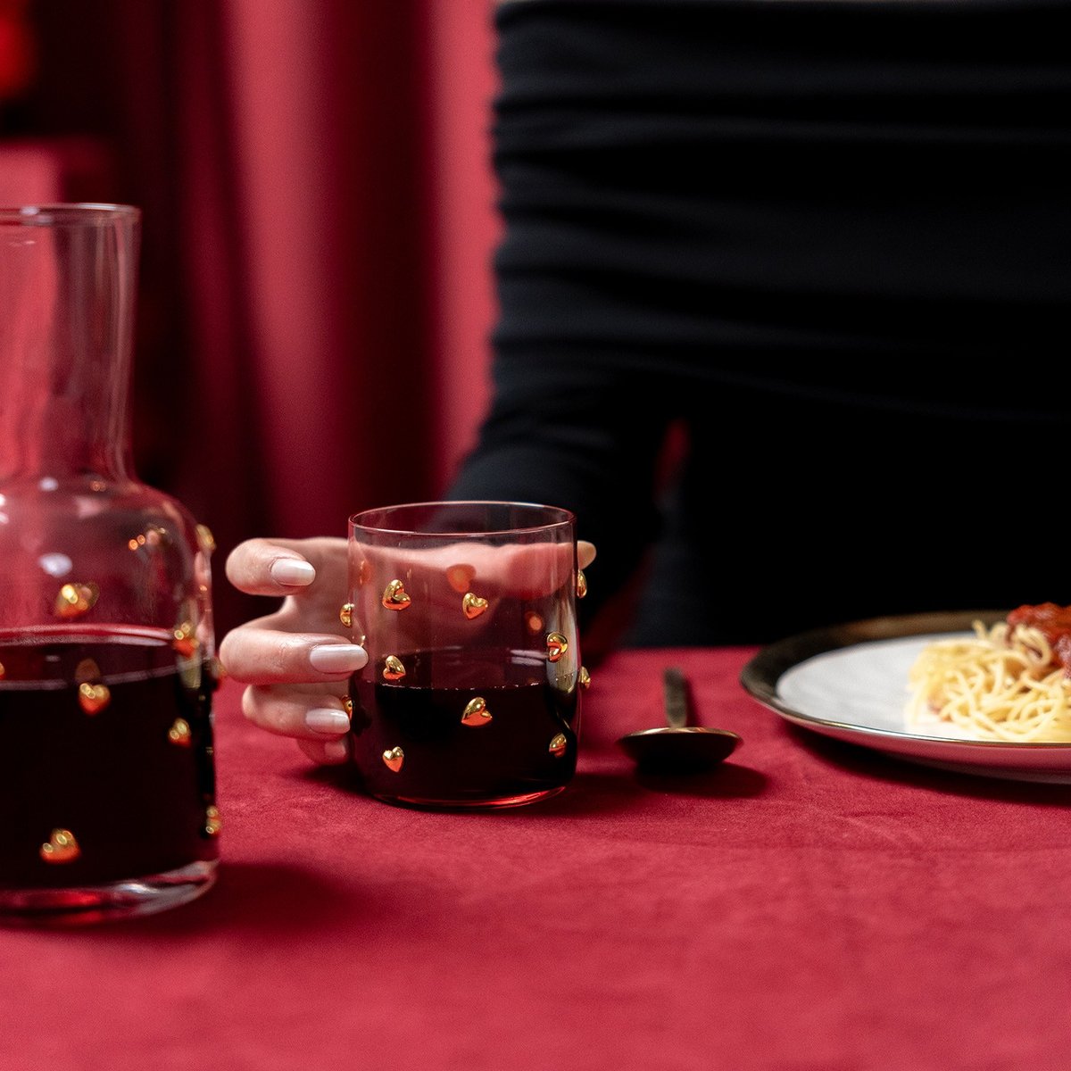 Carafe en verre, PARTY HEARTS rose, KARE DESIGN