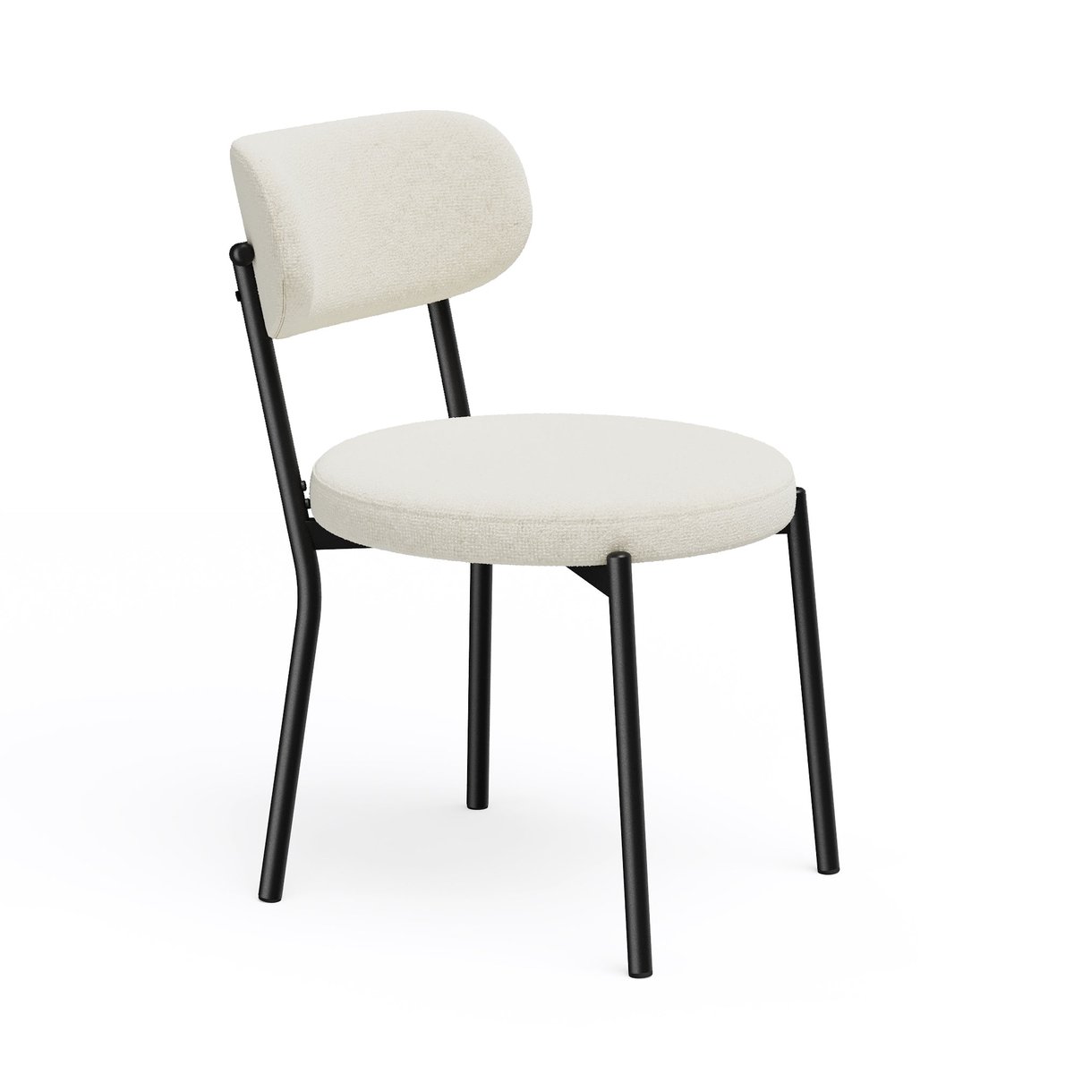Lot de 2 chaises en tissu tramé toucher doux BAILEY crème, SIA HOME