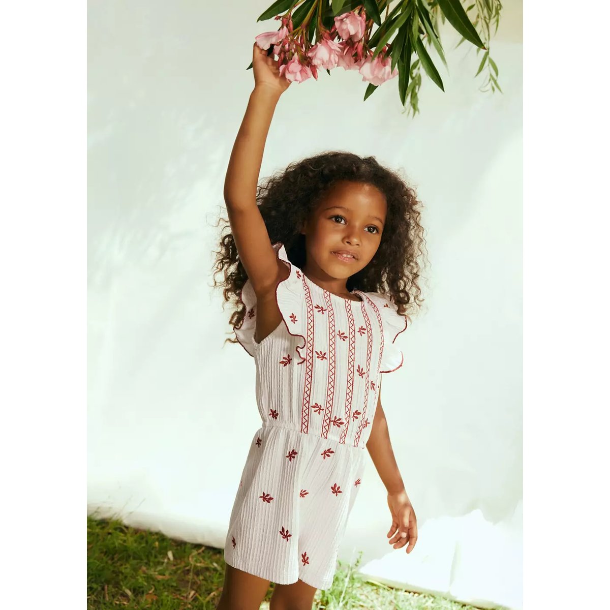 Combinaison détails brodés écru, MANGO BABY