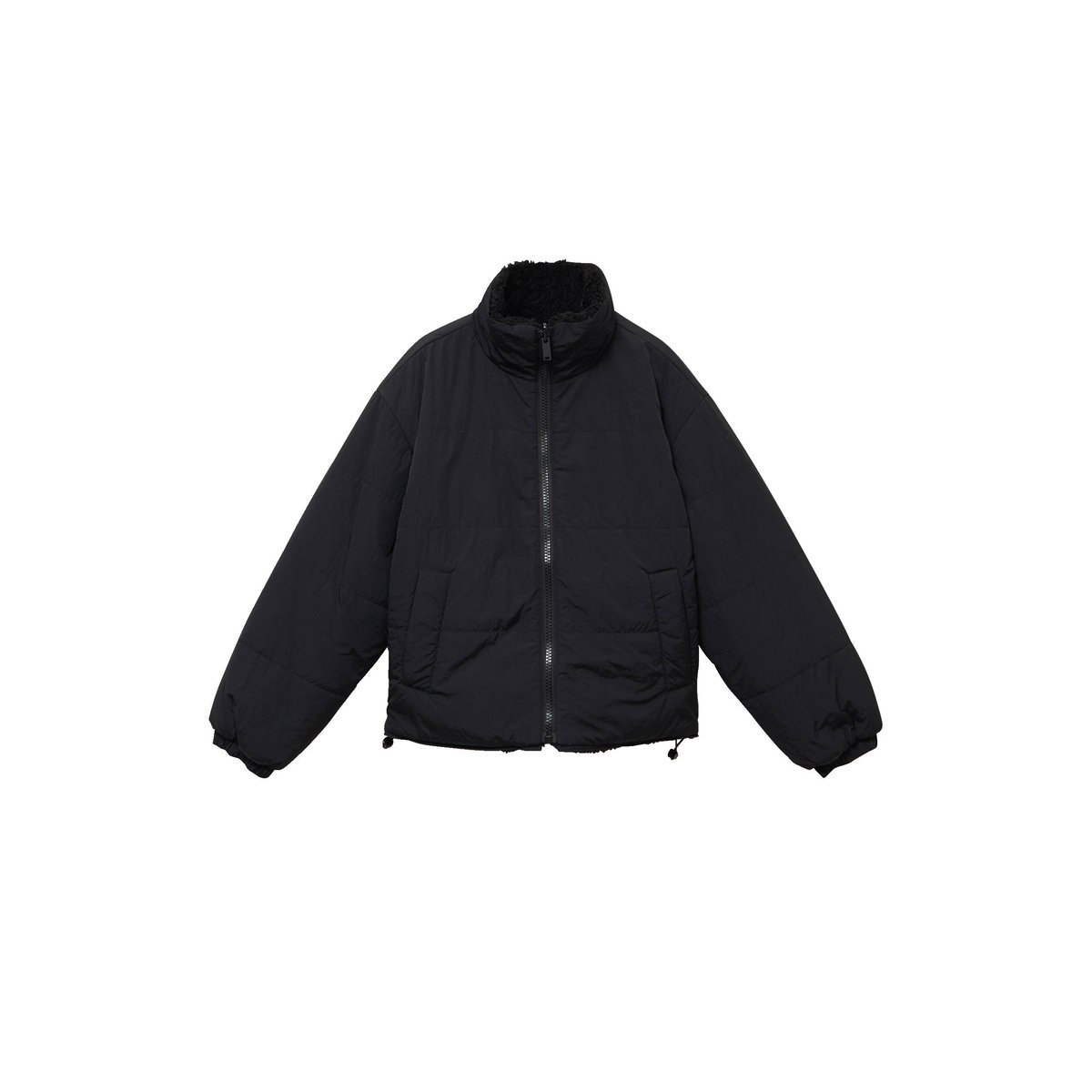 Parka réversible effet polaire noir, CACHE CACHE