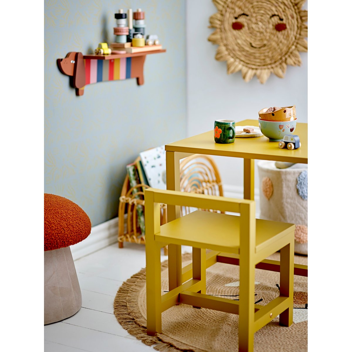Pouf en tissu BERTIL multicolore, BLOOMINGVILLE