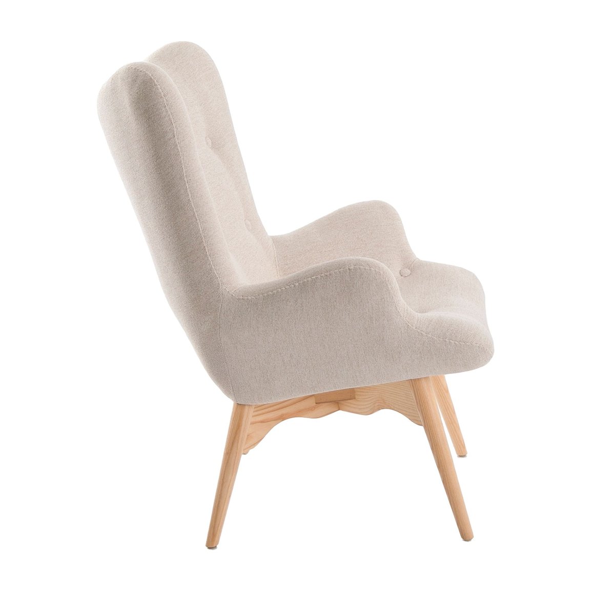 Fauteuil en tissu beige beige | ash, ANGEL CERDA