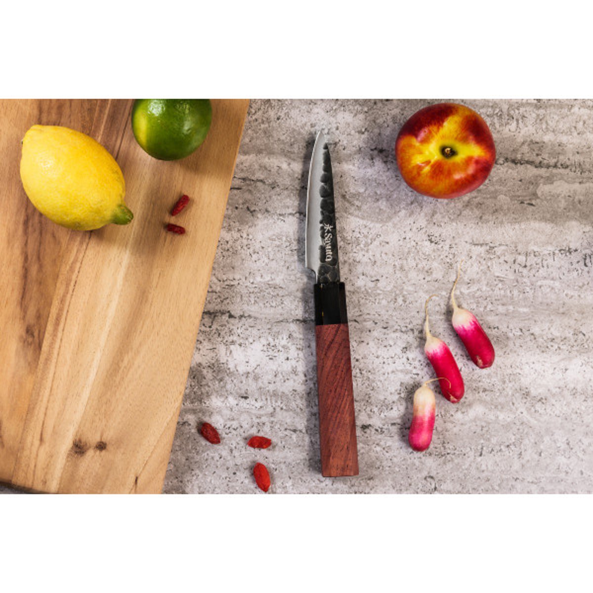 Set 2 couteaux Sequoia San Mai office et chef v002237, SAYUTO