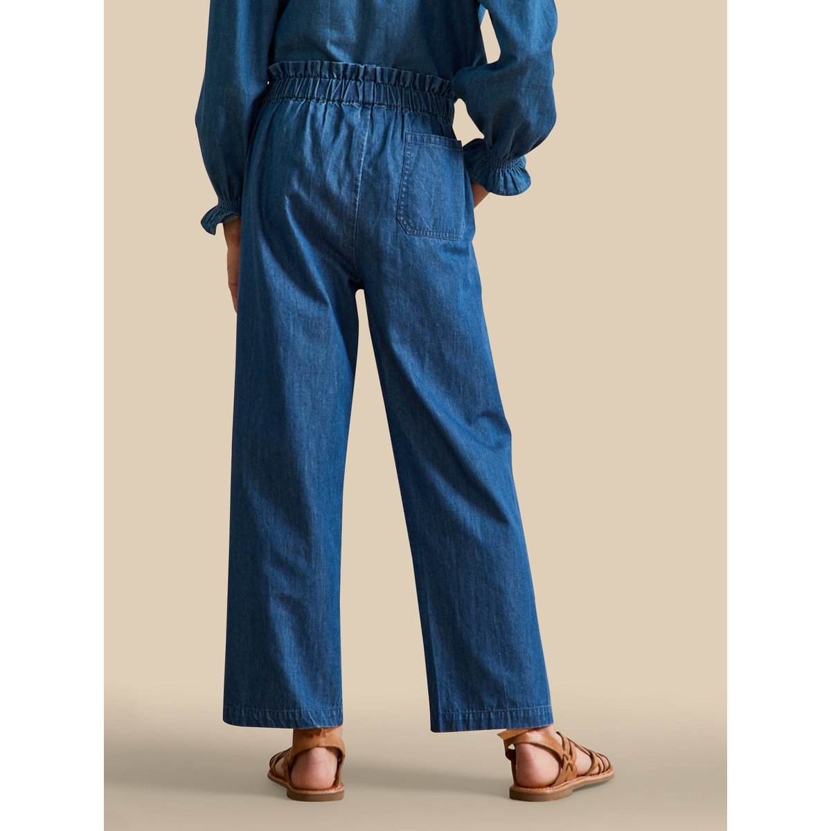 Pantalon large en denim light denim brut, CYRILLUS