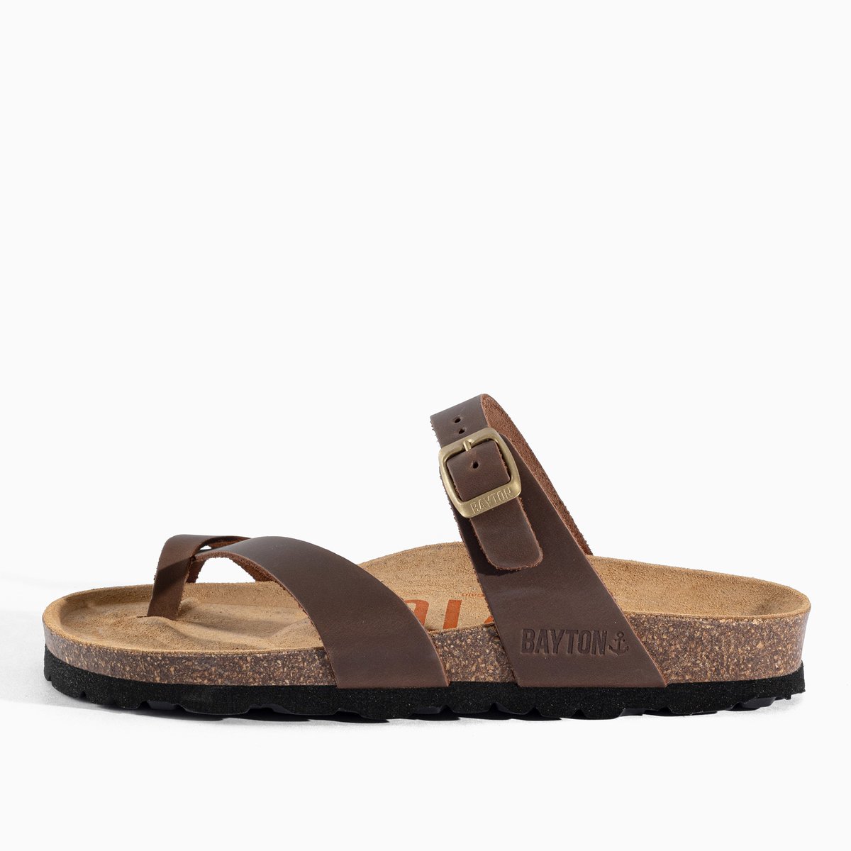 Tongs en cuir DIANE brown, BAYTON
