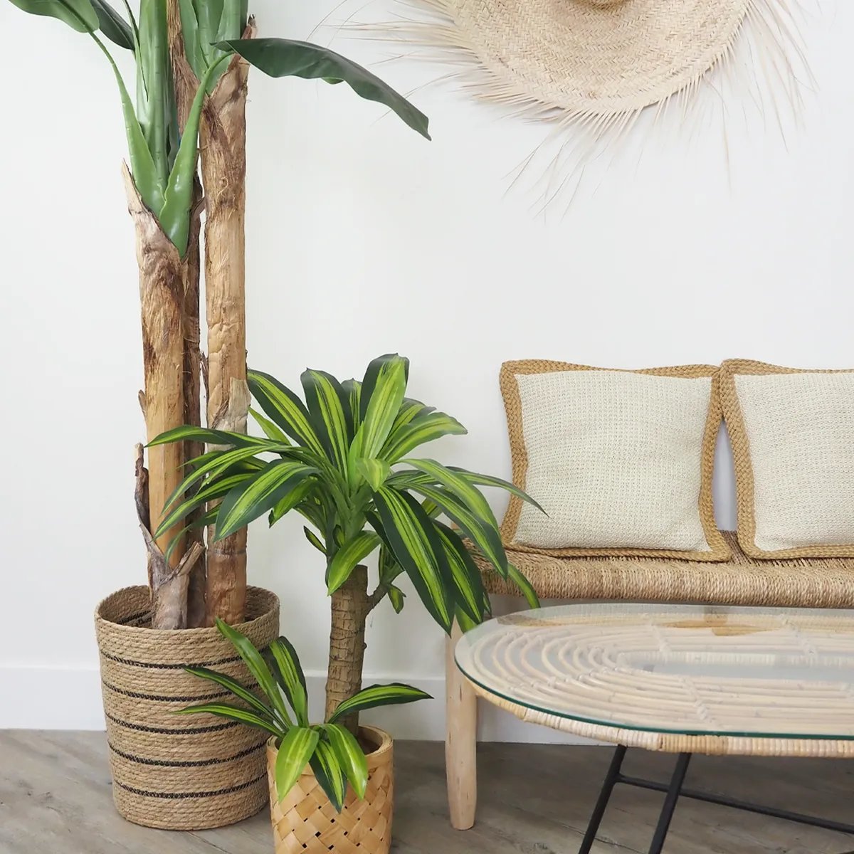 Dracena artificiel toucher naturel 80cm vert, LIGNE DECO