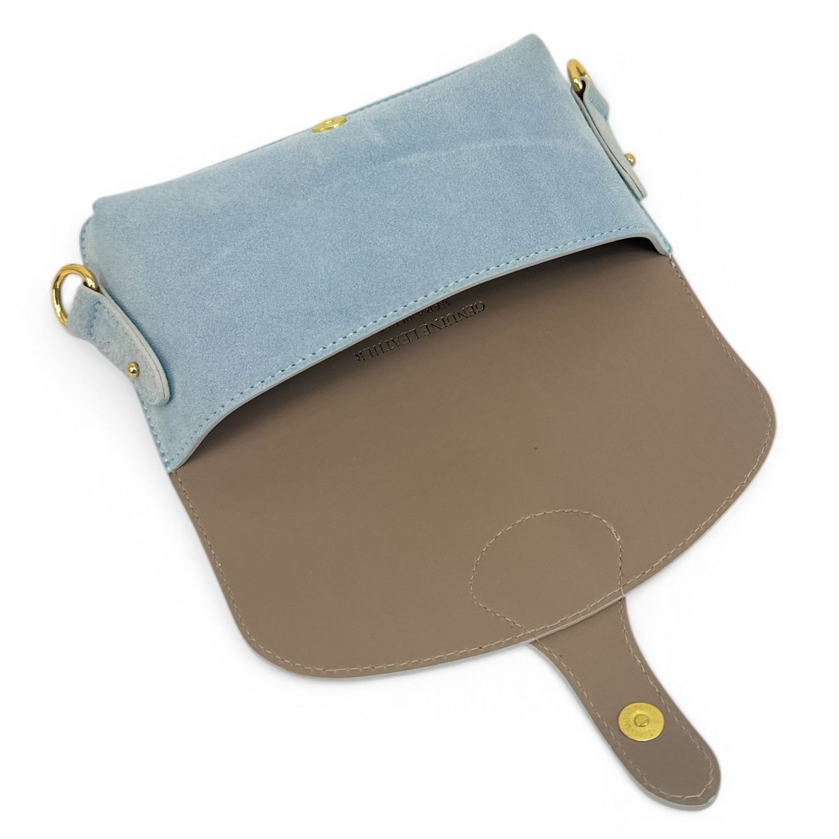 Mini-sac french stick en croute de cuir TOSCA SUEDE bleu ciel, OH MY BAG