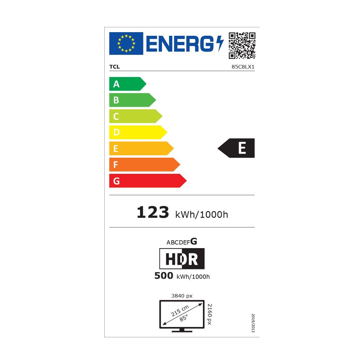 TV Mini LED 85C89L (2026) 85" (215 cm) couleur unique, TCL