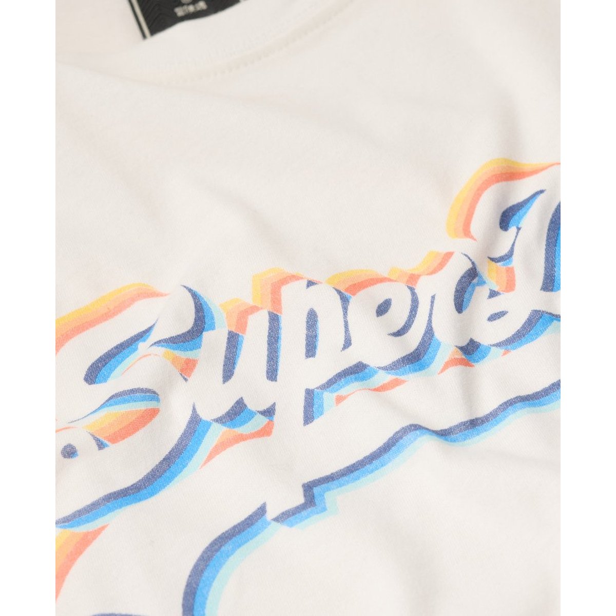 T-shirt Vintage Logo Rainbow blanc cassé, SUPERDRY