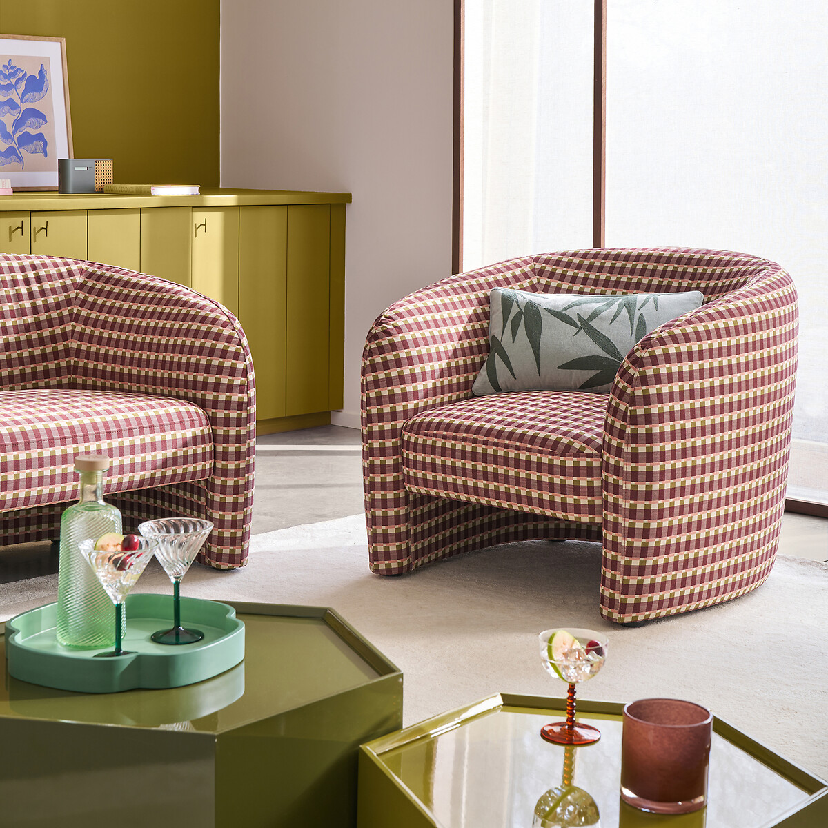 Fauteuil, 1 place, imprimé motif géométrique, LANDINE imprimé, LA REDOUTE INTERIEURS