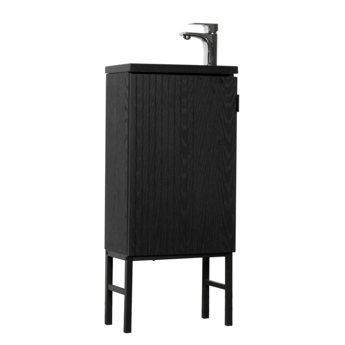 Ensemble meuble lave-mains + robinet STUDIO décor chêne carbone, MOB IN