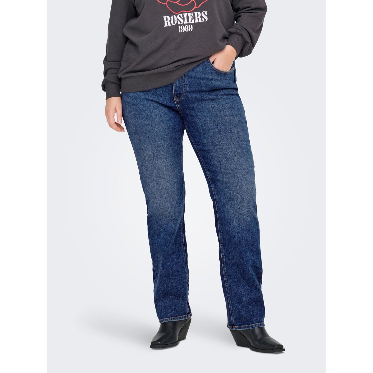 Jean Coupe Droite medium blue denim 1, ONLY CARMAKOMA