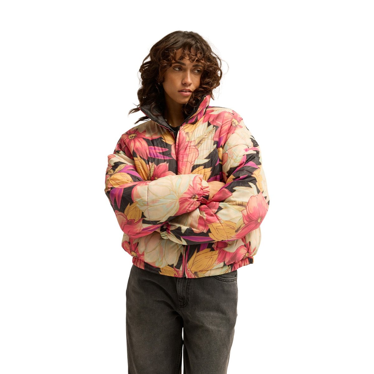 Veste en duvet réversible COZY PUFFER jaune curry, BILLABONG