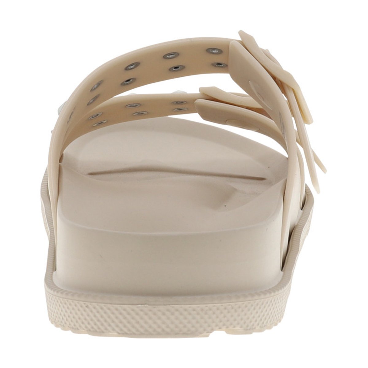 Sandales beiges avec un talon plat et 2 boucle à ardillon avec clous beige, PEPE JEANS