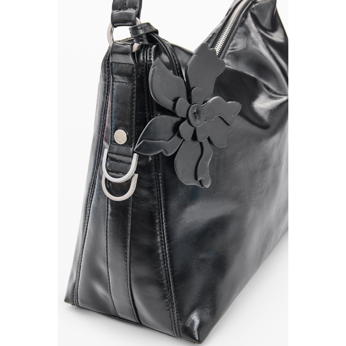 Grand sac effet cuir noir, DESIGUAL