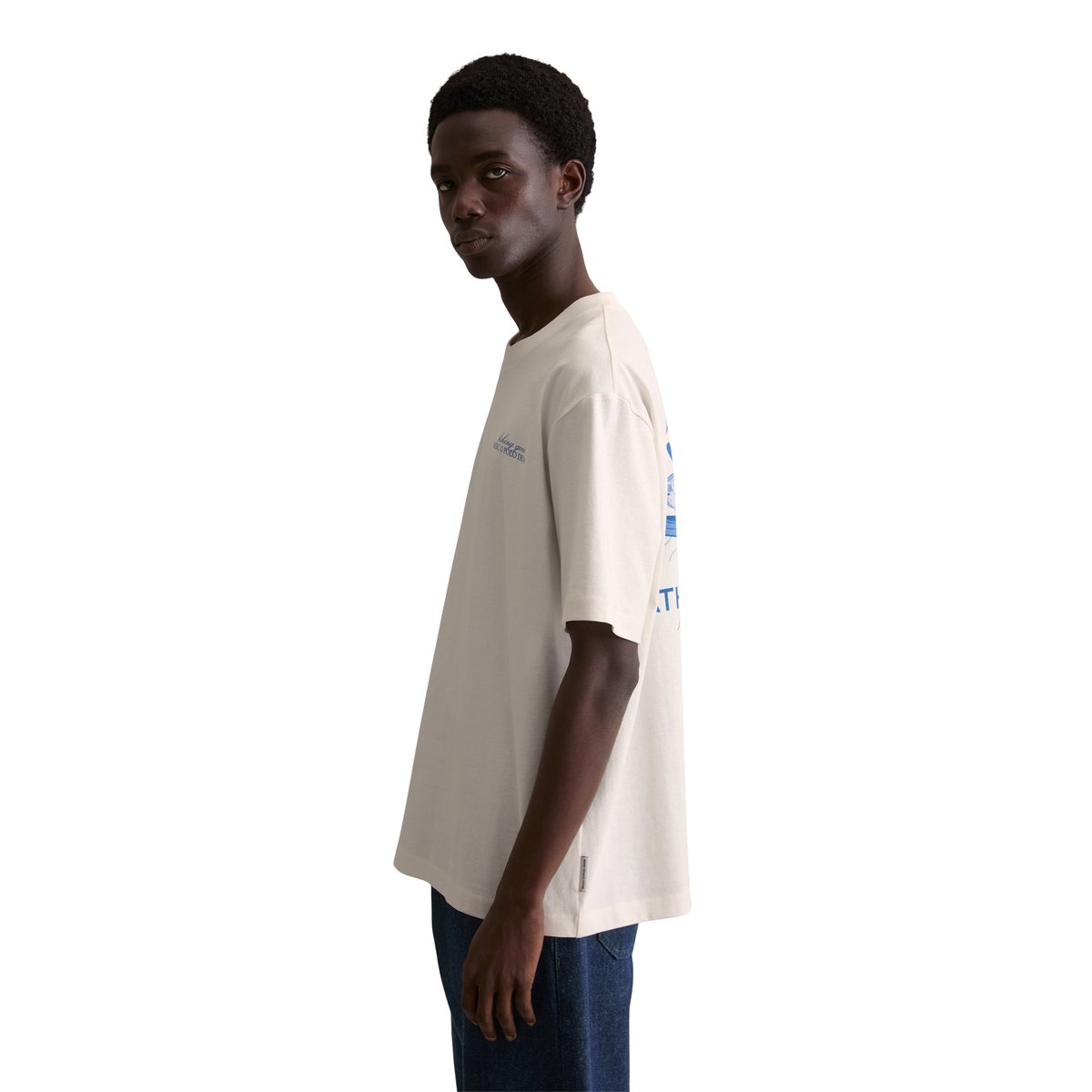 T-shirt surdimensionné avec impression sur le devant et le dos blanc naturel, MARC O’POLO DENIM
