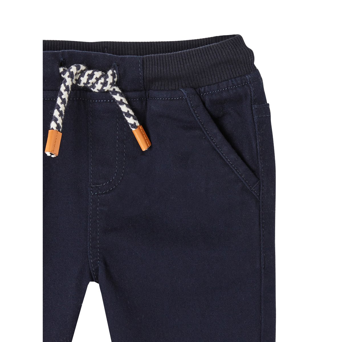 Pantalon en sergé doublé encre, VERTBAUDET