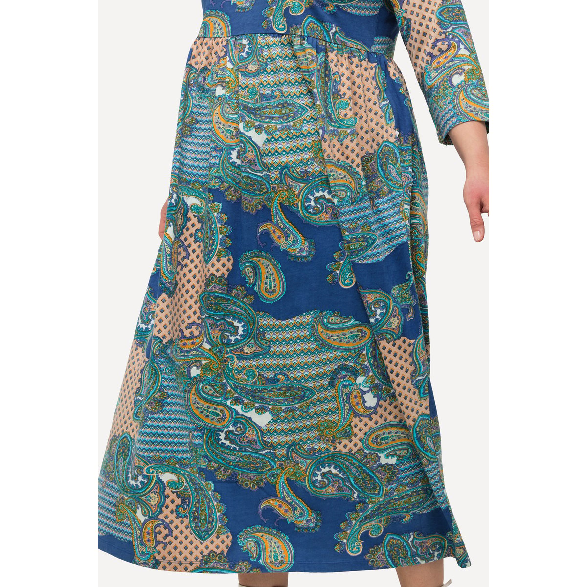 Robe en jersey coupe trapèze à pétrole foncé, ULLA POPKEN