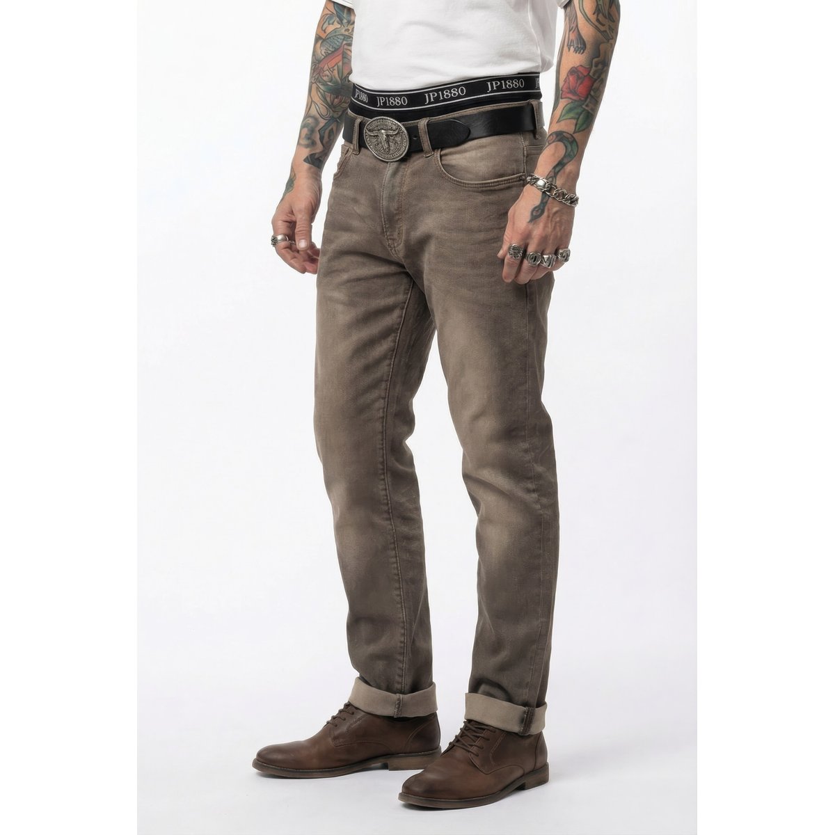 Jean. Coupe Straight Fit et finition jean gris, JP1880