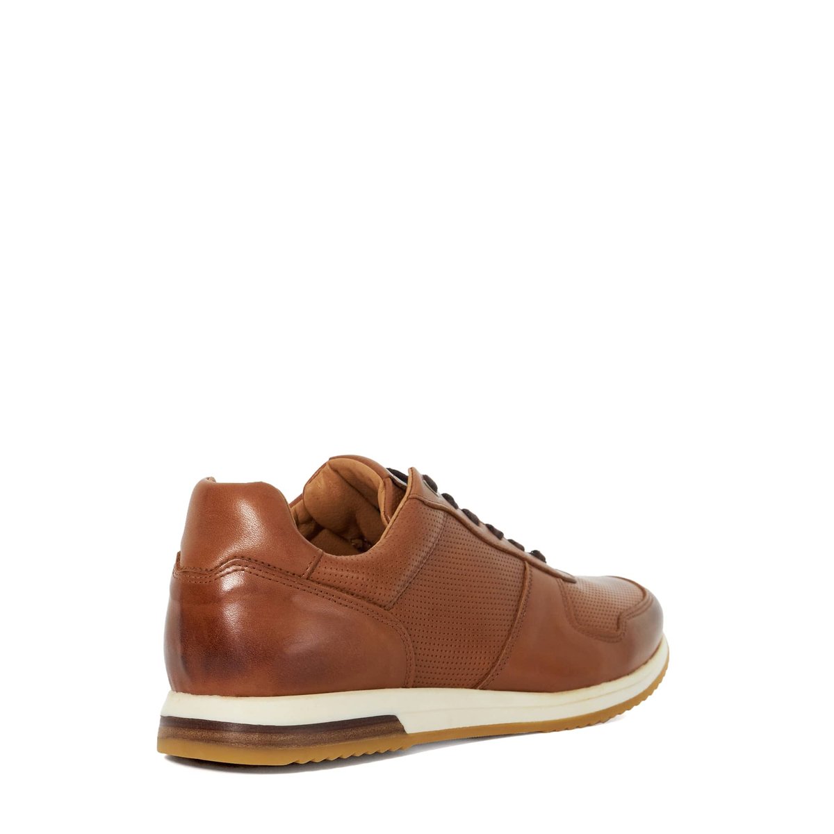 Baskets à lacets en daim coupe large - TRILOGY Wide Fit tan-leather, DUNE LONDON