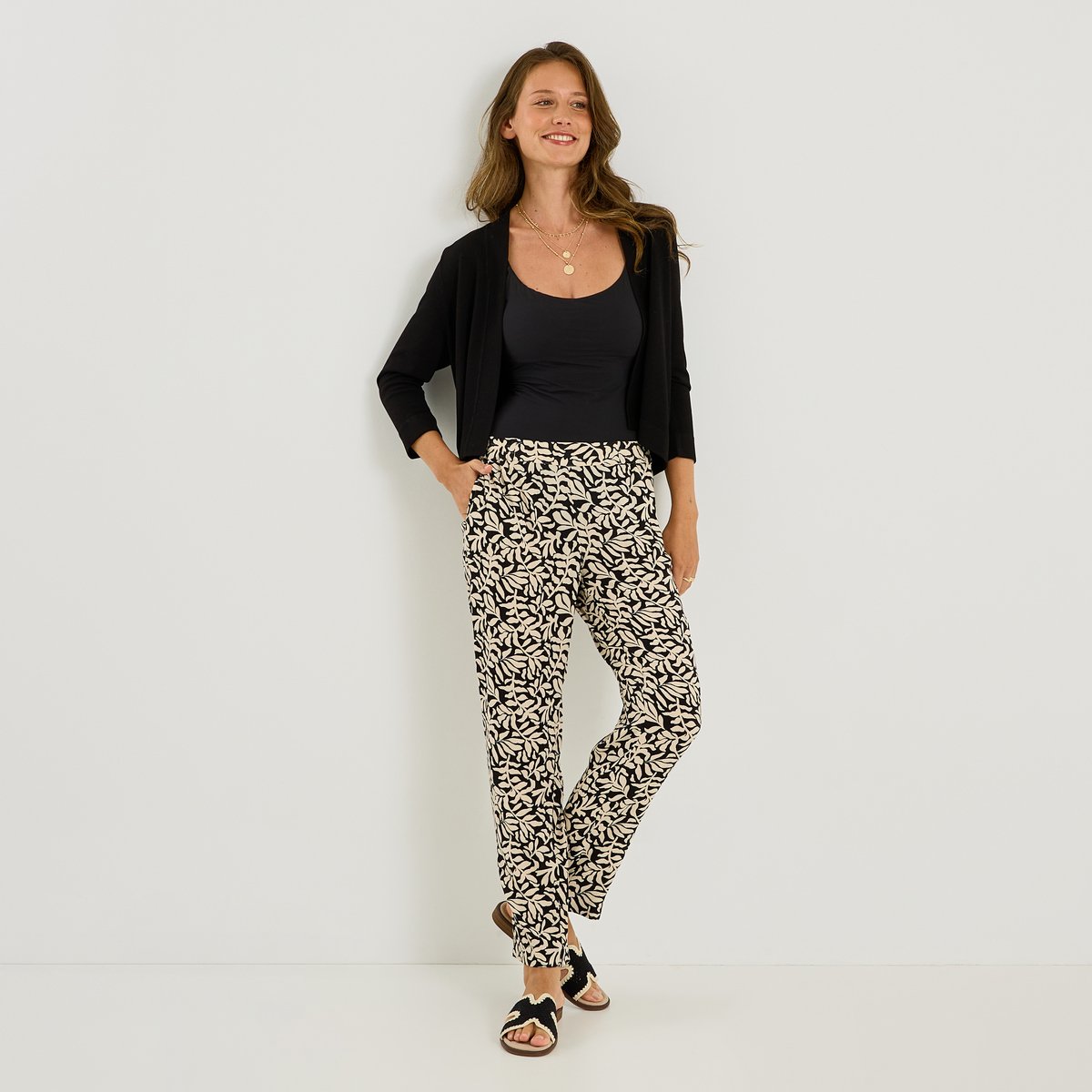 Gilet basique manches 3/4 noir, GRAIN DE MALICE