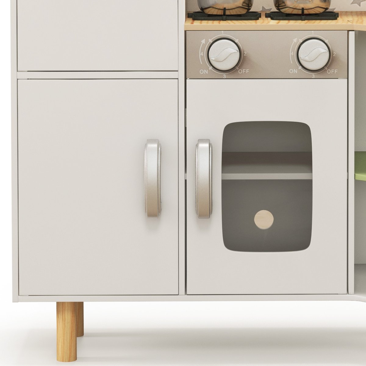 Ensemble de cuisine pour enfants Bois Blanc blanc, vert, AIYAPLAY