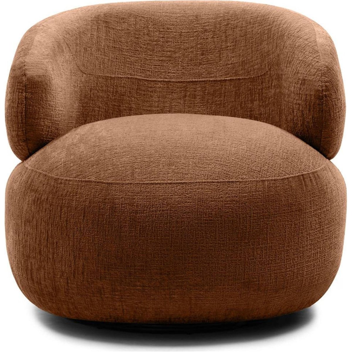 Fauteuil pivotant ORIEL en chenille, Arrondi beige clair, RECOLLECTION