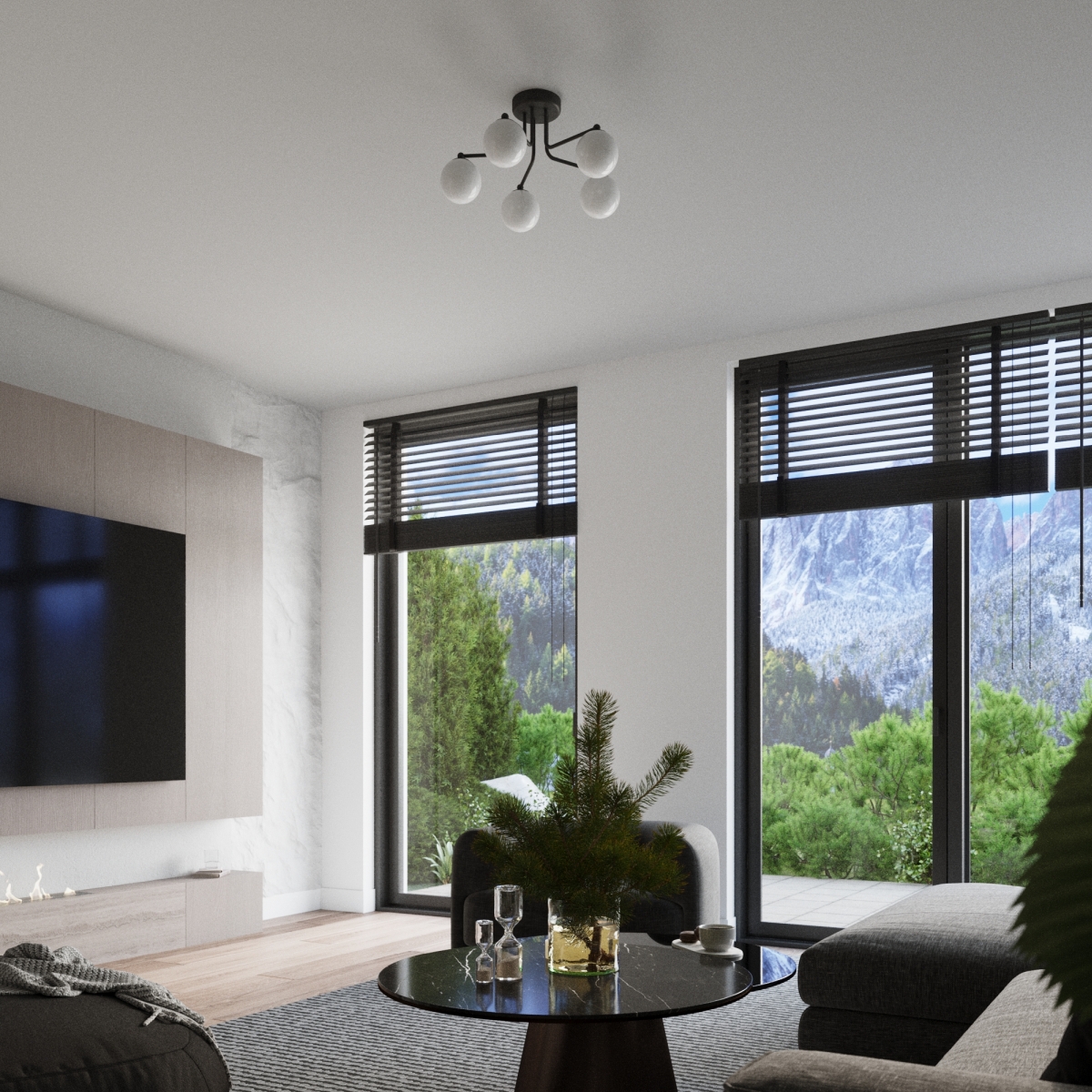 Lustre Acier Noir/Blanc G9 5 Astral noir, EDEN