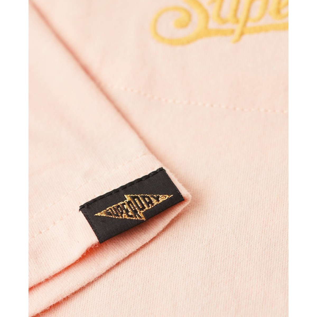 T-shirt ajusté brodé effet tatouage rose fouetté pêche, SUPERDRY