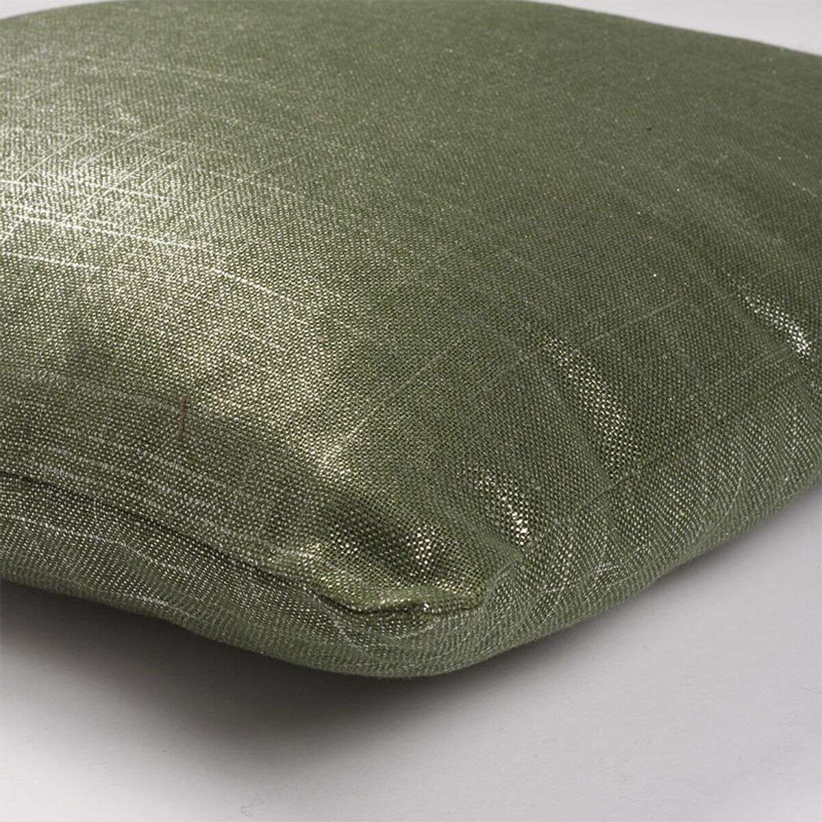 Coussin en coton, lin et fil textile aux s irisés  COMETE OLD vert, THE DECO FACTORY