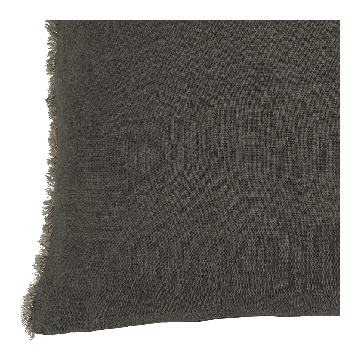 Housse de coussin lin lavé gris, BLANC D’IVOIRE