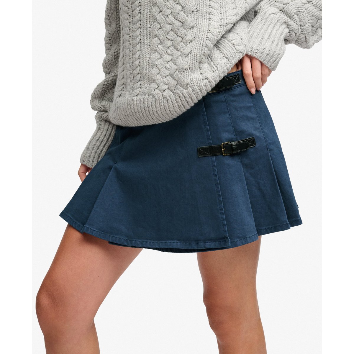 Jupe Athletic Essentials Denim Coupe Ajustée bleu marine délavé, SUPERDRY
