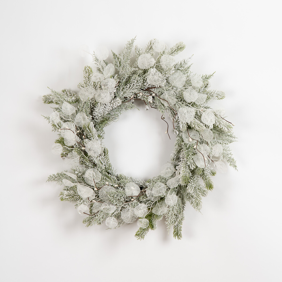 60cm Snowy Sparkle Eucalyptus Wreath white, SO'HOME