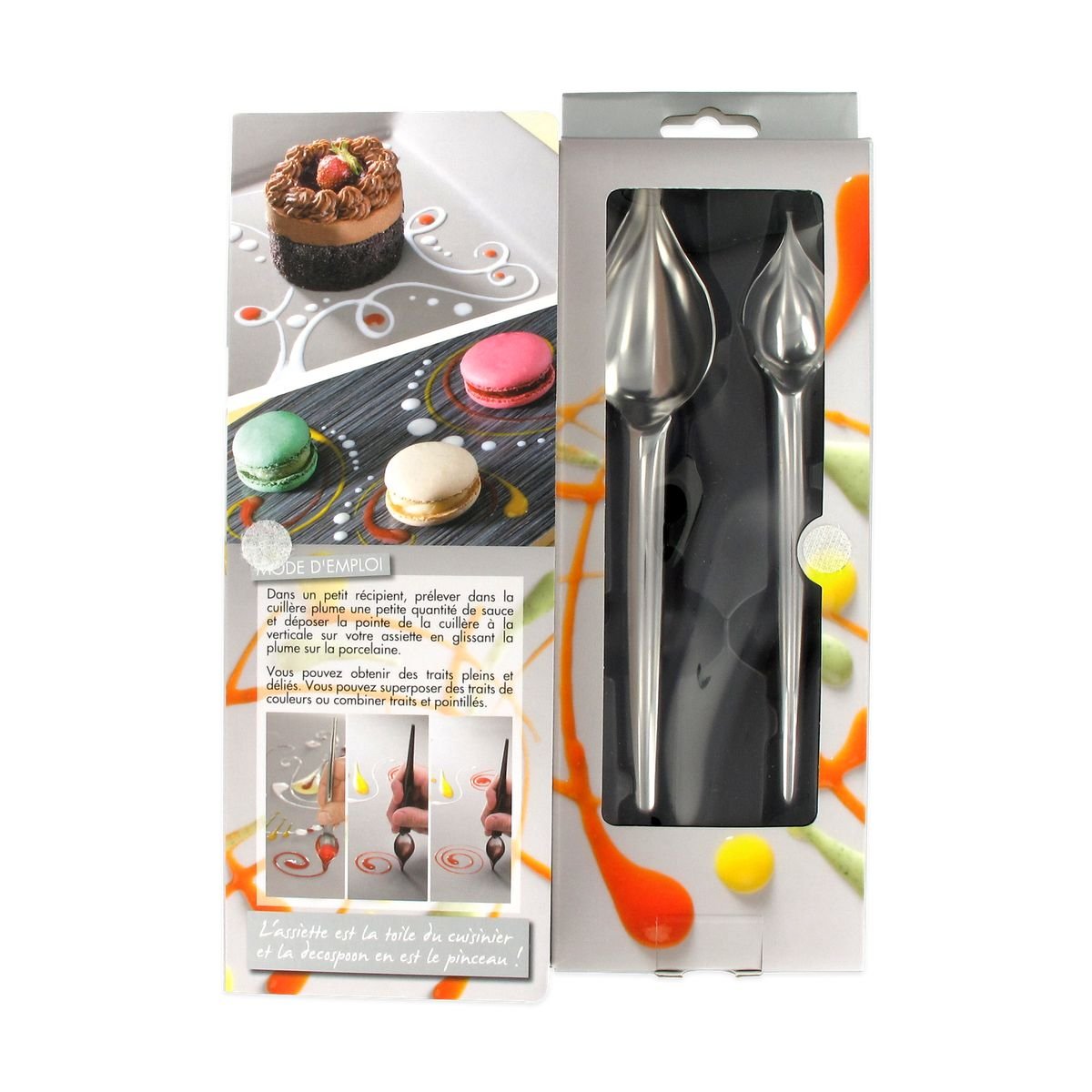 Lot de 2 cuillères plume JEAN DAUDIGNAC inox, FACKELMANN