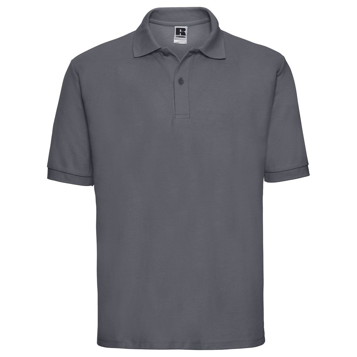 Polo uni manches courtes CLASSIC gris foncé, RUSSELL