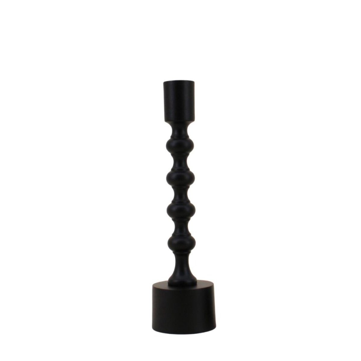 Bougeoir laqué 23cm noir, ORNAMI