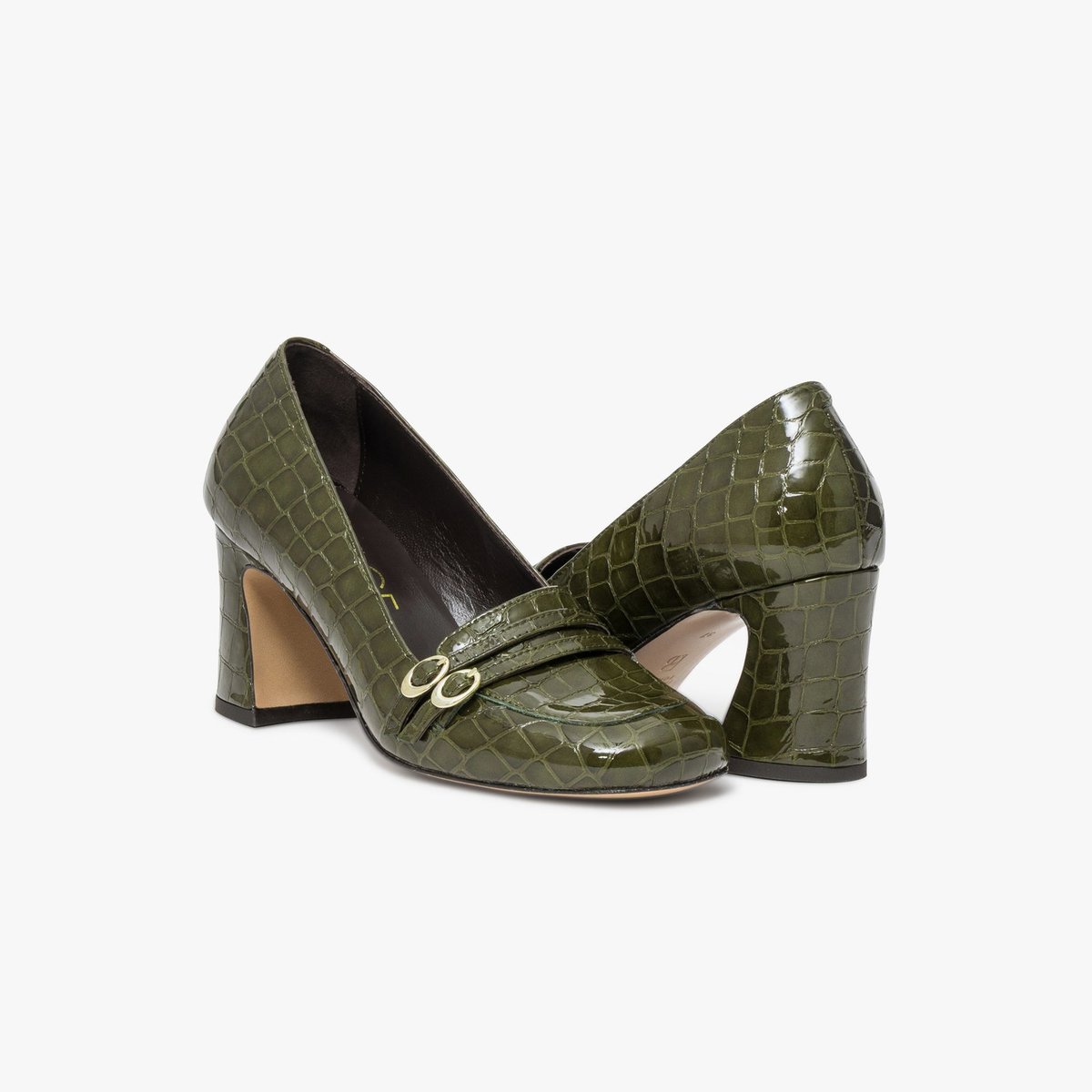 Escarpin en cuir JEANNELLE vert, BOCAGE