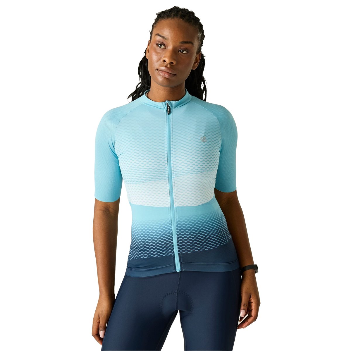Maillot de cyclisme demi-manches motif/style impression dégradée LIGHTNING bleu clair, DARE 2B