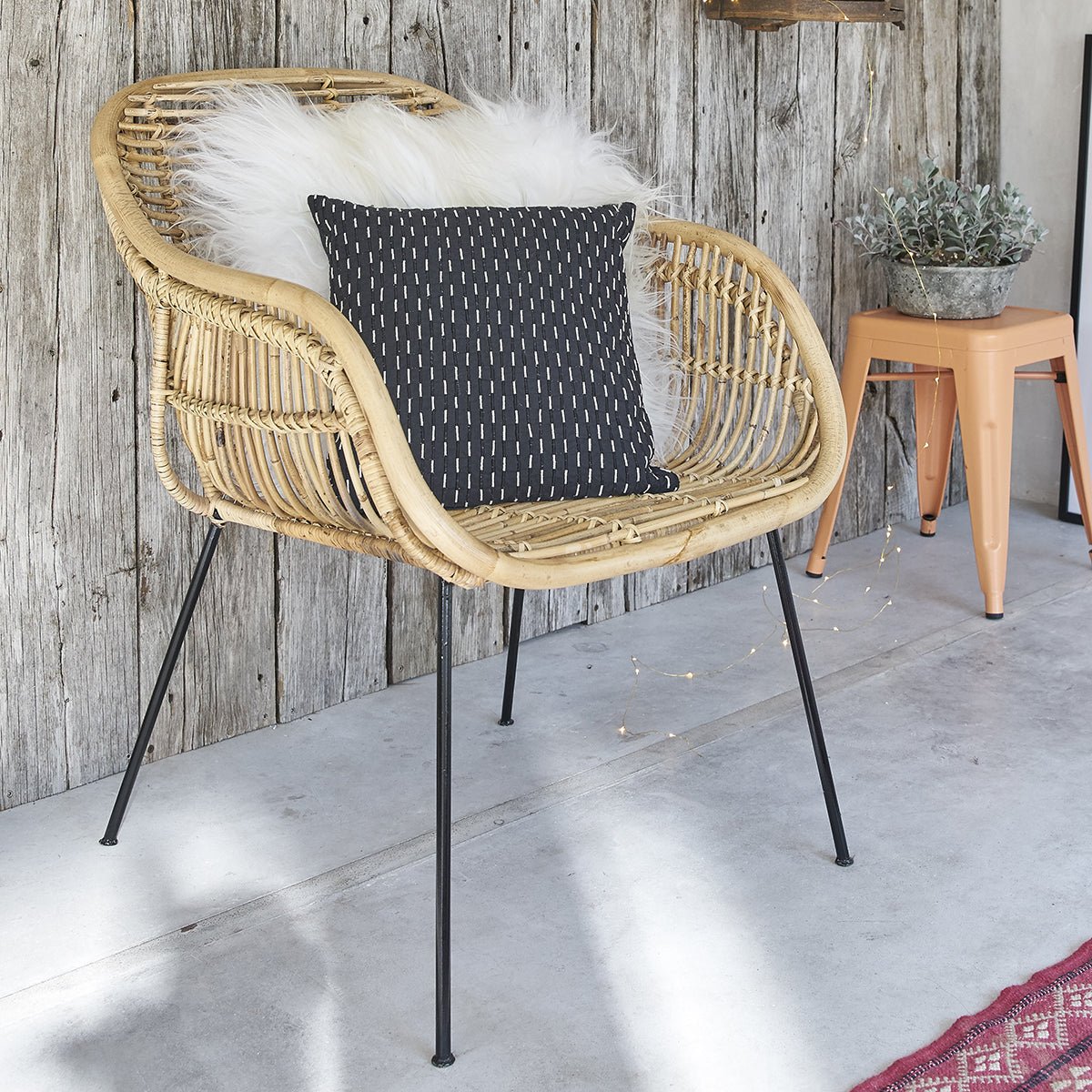 Lot de 2 fauteuils en rotin et métal BOHEMA naturel, BERAH GETAH