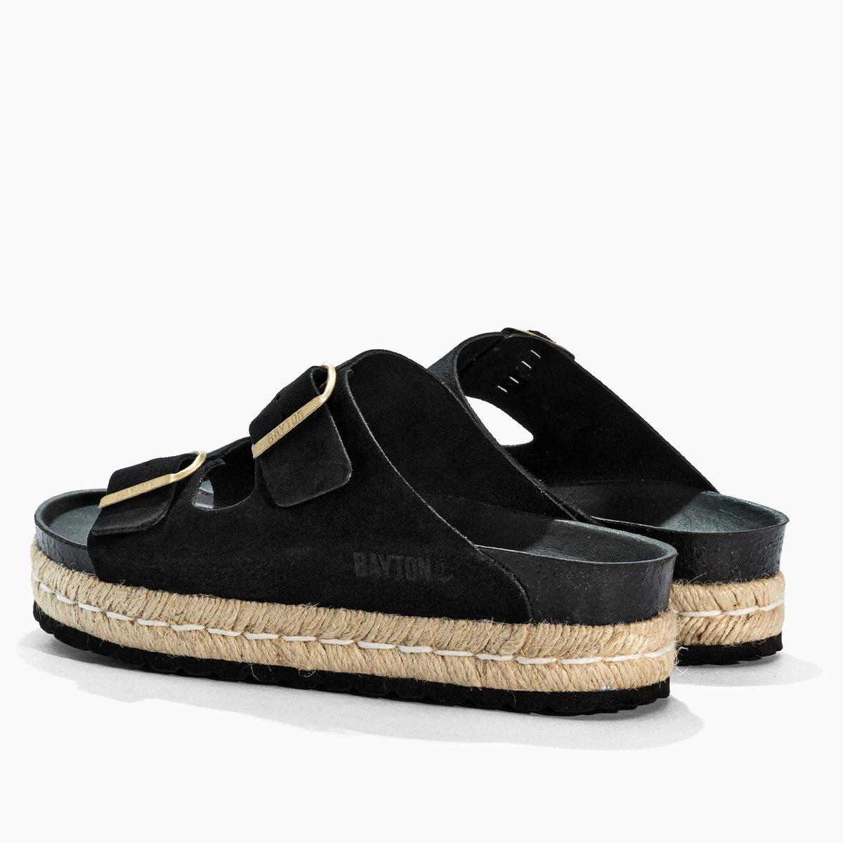 Sandales en cuir suédé ATLAS black, BAYTON