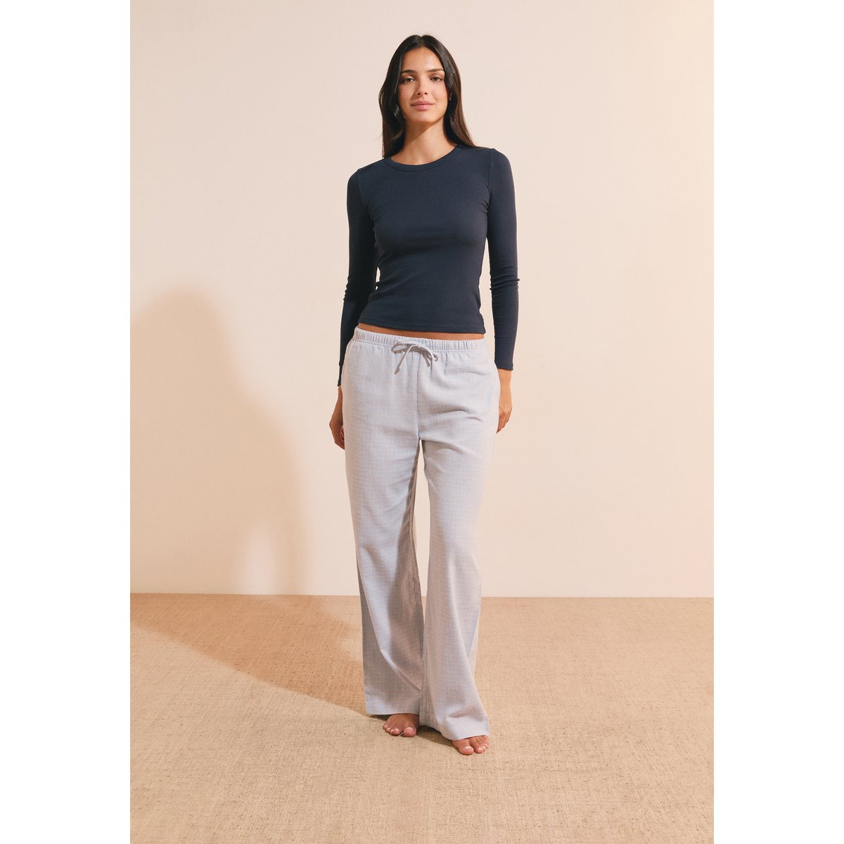 Pantalon de pyjama à carreaux en coton RAISA bleu, ETAM