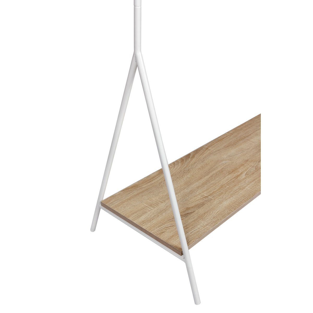 VestiAIRE-portant à vêtements en BOIS et métal, NATURE blanc, HISPANOHOGAR