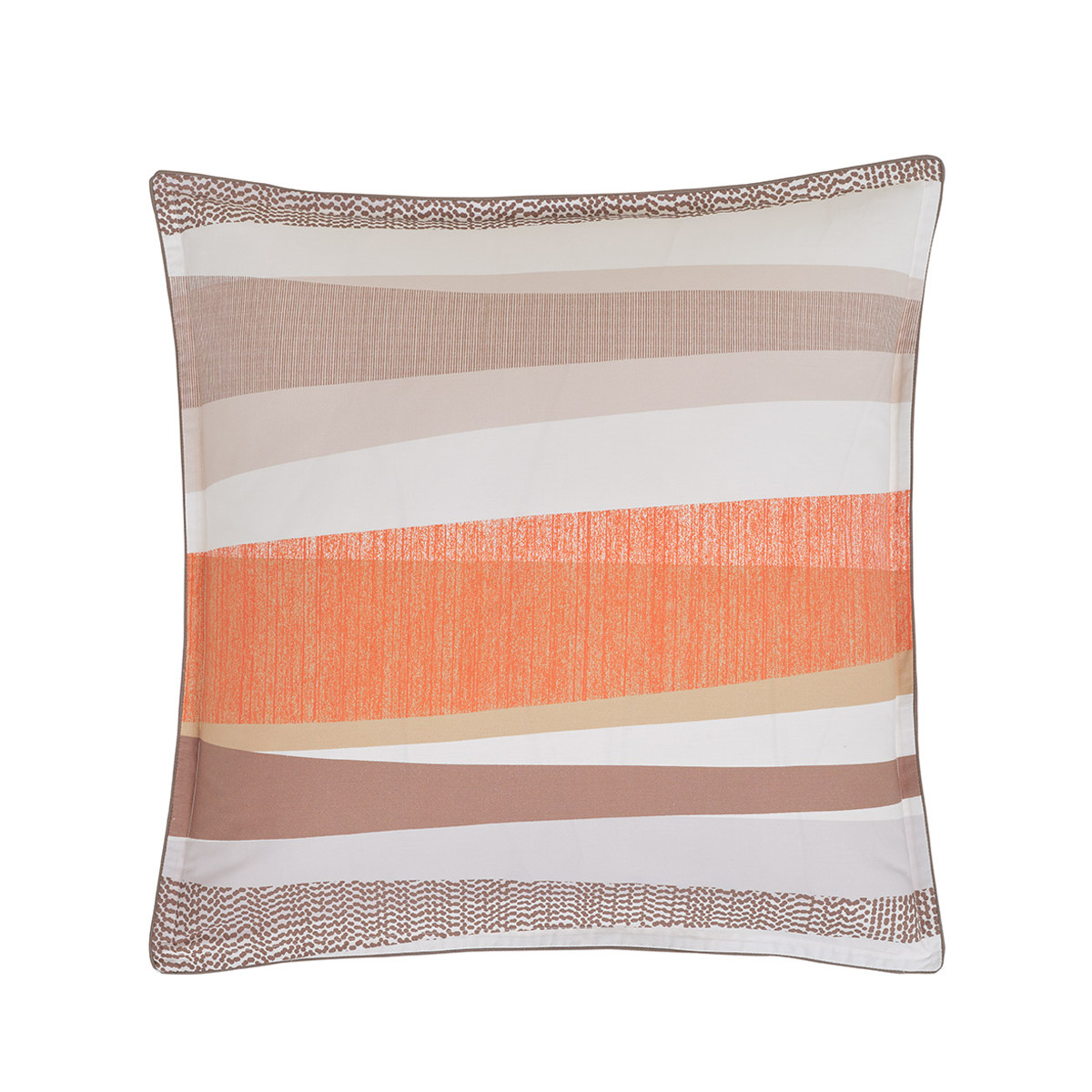 Parure de lit avec 2 taies 65x65 cm en percale YAKOUBA ficelle, SENSEI MAISON
